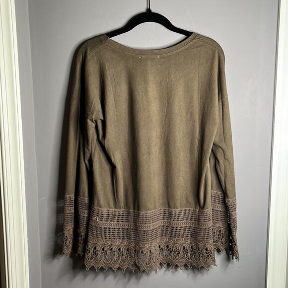 Hem and Thread Brown Long Sleeve Top Size Small - Picture 6 of 7